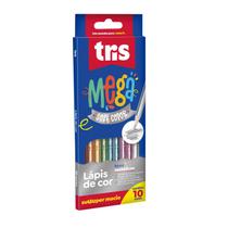 Lápis De Cor Mega Soft Color Tons Metálicos 10 Cores Tris