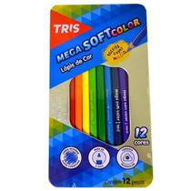 Lápis de Cor Mega Soft Colors 12 Cores + Estojo Metal - Tris