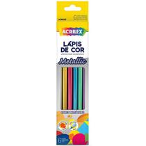 Lápis de cor Metallic 6 cores Acrilex Lápis de cor Metallic 6 cores Acrilex