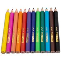 Lápis de cor mini sextavado 12 cores escolar
