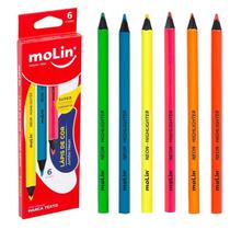 Lápis De Cor Molin 6 Cores Jumbo Neon