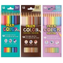 Lápis De Cor Multicolor 34 Cores (básicas + Pele + Pastel)