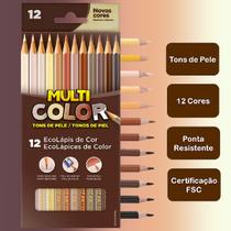 Lápis de Cor Multicolor Super 12 Cores Tons de Pele