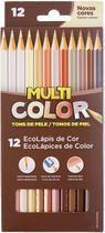 Lápis de cor Multicolor tons de pele 12 cores