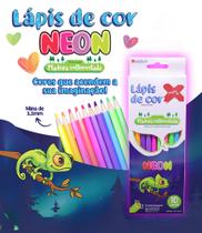 Lápis de Cor Neon 10 Cores Cores Vibrantes