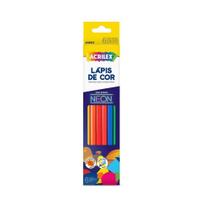 Lápis De Cor Neon 6 Cores Acrilex