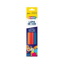 Lápis De Cor Neon Kit Com 6 Cores Acrilex Lápis De Cor Neon Kit Com 6 Cores Acrilex
