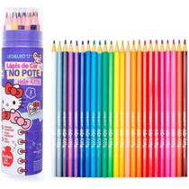 Lapis De Cor No Pote 24 Cores Sextavado Hello Kitty Leo&amp