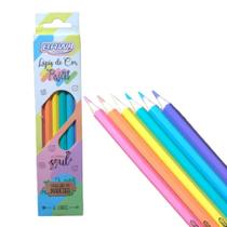 Lápis de Cor Pastel Sextavado 6 Cores - BRW