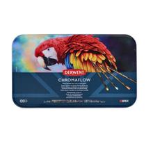 Lápis de Cor Permanente Derwent Chromaflow 100 Cores Estojo Lata
