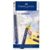 Lápis de Cor Permanente Goldfaber Estojo Metálico com 12 cores - Faber-Castell