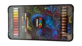 Lápis De Cor Posca Uniball Profissional Estojo Com 36 Cores