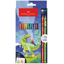 Lápis de COR Redondo Ecolápis Dinossauro 12+2 Cores - Caixa com 12 Lápis de COR Redondo Ecolápis Dinossauro 12+2 Cores - Caixa com 12