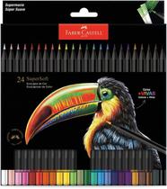 Lapis de cor redondo supersoft 24 cores faber-castell