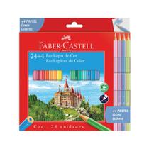 Lápis de Cor Regular Ecolápis 24+4 com 6 Cores Pastel Faber Castell