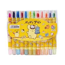 Lápis De Cor Rotativos Kuromi Em 12 Cores Para Crianças, Pincéis De Pintura, Material De Escritório,