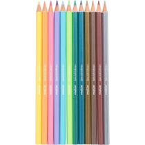 Lápis de cor sextavado 12 cores 6 metálicas/ 6 pastel - GNA Lápis de cor sextavado 12 cores 6 metálicas/ 6 pastel - GNA