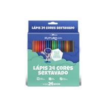 Lapis de cor sextavado 24 cores mina 2.8mm