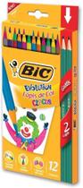 Lápis de Cor Sextavado BIC Evolution Circus, Estojo com 12 Cores + 2 Lápis Grafite, Aponta Fácil