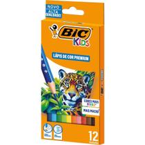 Lápis de COR Sextavado BIC KIDS Madeira 12 Cores Pacote com 6 Conjuntos