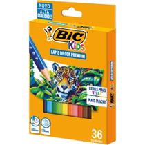 Lápis de COR Sextavado BIC KIDS Madeira 36 Cores Pacote com 6 Conjuntos