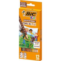 Lápis de COR Sextavado BIC KIDS TONS de Pele 12 Cores Pacote com 6