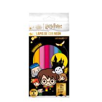 Lápis De Cor Sextavado Big Neon Leo&Leo Harry Potter Com 8 Cores