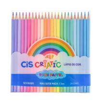 Lápis De Cor Sextavado C/ 24 Cores Tons Pastel CRIATIC CiS Lápis De Cor Sextavado C/ 24 Cores Tons Pastel CRIATIC CiS
