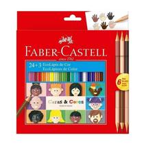 Lapis de cor (sextavado) Caras e Cores 24cores - Faber-Castell