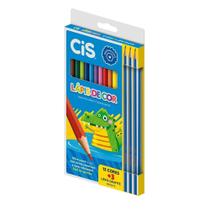 Lápis de Cor Sextavado Cis 12 + 3 Lápis Grafite Lápis de Cor Sextavado Cis 12 + 3 Lápis Grafite