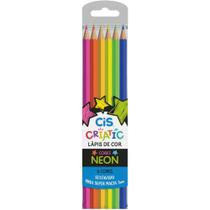 Lapis de COR Sextavado CIS Criatic Neon 6 Cores - Sertic