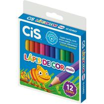 Lápis de COR Sextavado CIS Plastic 12 Cores Curto PCT com 12