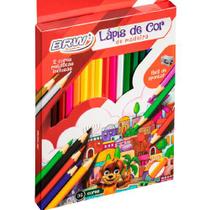 Lápis de cor sextavado corpo em madeira 36 cores Marca BRW Lápis de cor sextavado corpo em madeira 36 cores Marca BRW