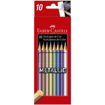 Lápis de COR Sextavado Ecolápis 10 Cores Metallic - Pacote com 12