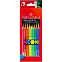 Lápis De Cor Sextavado EcoLápis 10 Cores Neon Faber Castell
