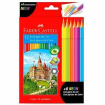 Lápis de Cor Sextavado EcoLápis 12 cores + 6 Neon - Faber Castell