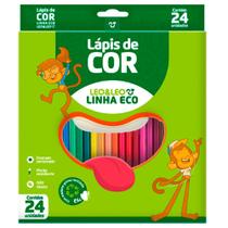 Lápis de Cor Sextavado Estojo com 24 cores - Leo&Leo