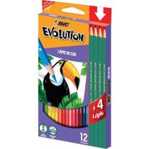 Lápis de COR Sextavado Evolution 12 Cores + 4 Lápis, BIC Evolution - Embalagem com 6 Caixas