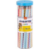 Lápis de COR Sextavado Jumbo Rainbow BIG Pastel e Neon Pote com 24 Unidades