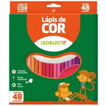 Lápis de COR Sextavado Léo e Léo 48 Cores - Pacote com 3 Unidades