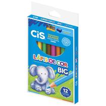 Lápis de Cor Sextavado Plastic Big Estojo com 12 Cores - Cis