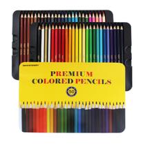 Lápis de cor SKKSTATIONERY, 50 unidades, estojo de lata, 50 cores vibrantes