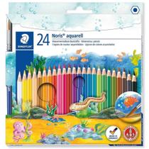 Lápis de Cor Staedtler Aquarelável Noris C/24 Cores + Pincel 144 10NC2412