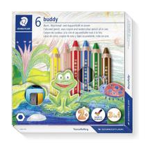 Lápis de Cor Staedtler Buddy com 6 Cores + Apontador Lápis de Cor Staedtler Buddy com 6 Cores + Apontador