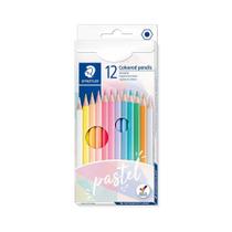 Lápis de Cor Staedtler Sextavado Madeira 12 Cores Tons Pastel