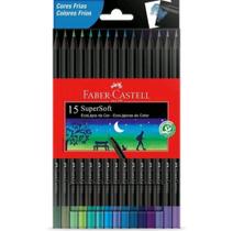 Lápis de cor super soft ecolápis faber castell com 15 cores
