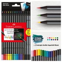 Lápis de Cor Supersoft 12 Cores + 2 Lápis Grafite
