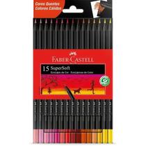Lápis de cor supersoft 15 cores quentes faber castell