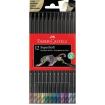 Lápis De Cor Supersoft Com 12 Cores Metálicas Faber-Castell Lápis De Cor Supersoft Com 12 Cores Metálicas Faber-Castell