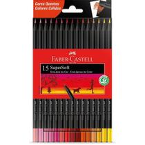 Lápis de Cor SuperSoft Com 15 Cores Quentes Faber-Castell Lápis de Cor SuperSoft Com 15 Cores Quentes Faber-Castell